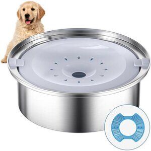 No Spill Dog Water Bowl, 85oz/2.5L Stainless Steel Dog Water Bowl Dispenser,